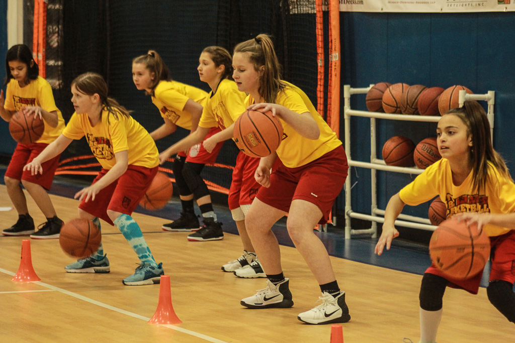 Girls basketball skill development drills at TBF
